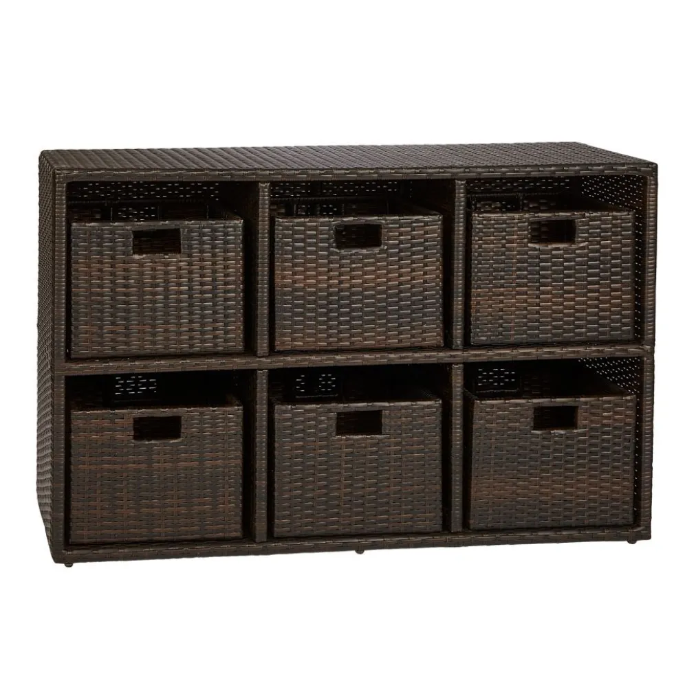 Excellerations® Wicker Shelf with 6 Baskets