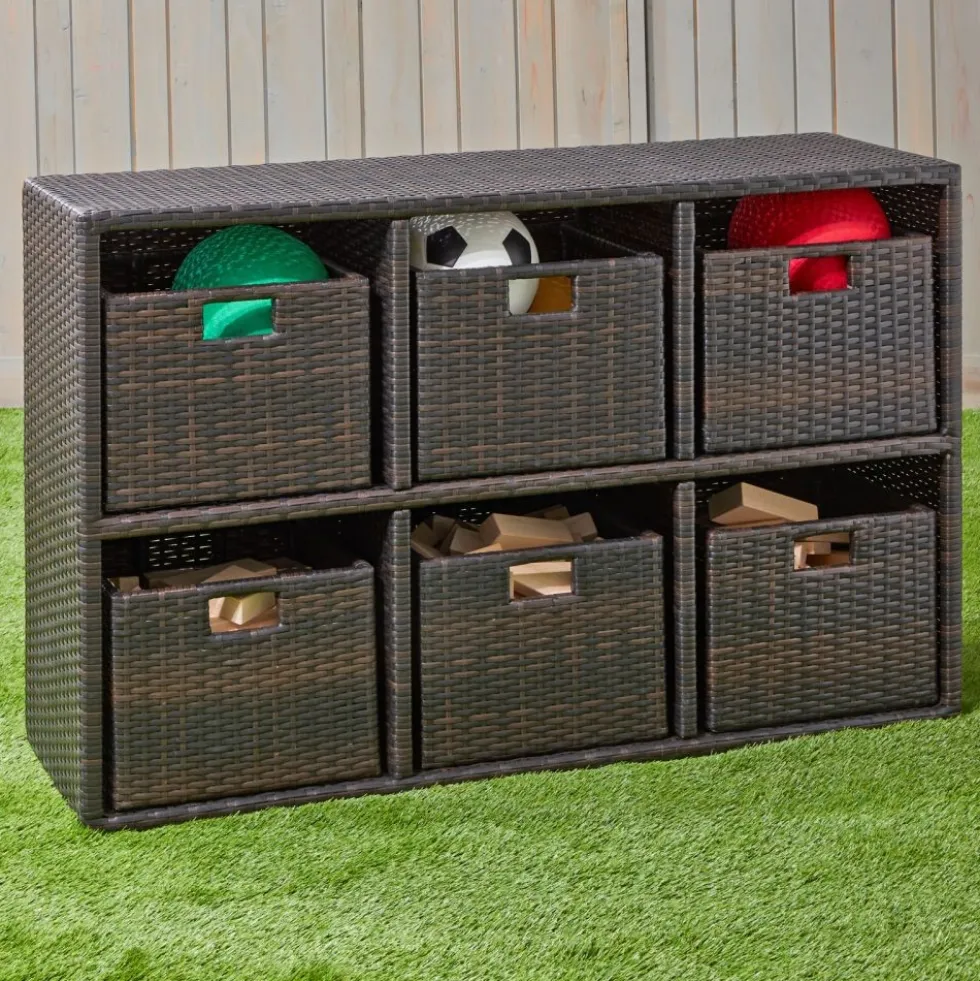 Excellerations® Wicker Shelf with 6 Baskets