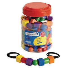 Excellerations® Wooden Lacing Beads - 108 Pieces