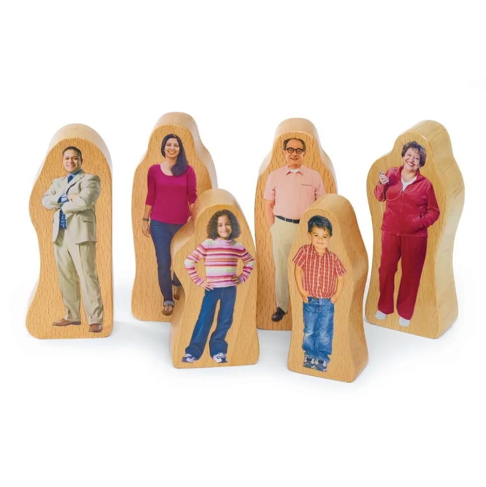 Excellerations® Wooden Photo Blocks Multicultural Families - 28 Pieces