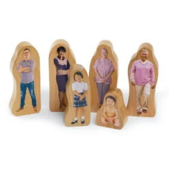 Excellerations® Wooden Photo Blocks Multicultural Families - 28 Pieces