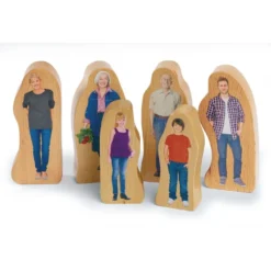 Excellerations® Wooden Photo Blocks Multicultural Families - 28 Pieces