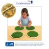 Excellerations® Wooden Sensory Grass Stepping Stones - Set of 4