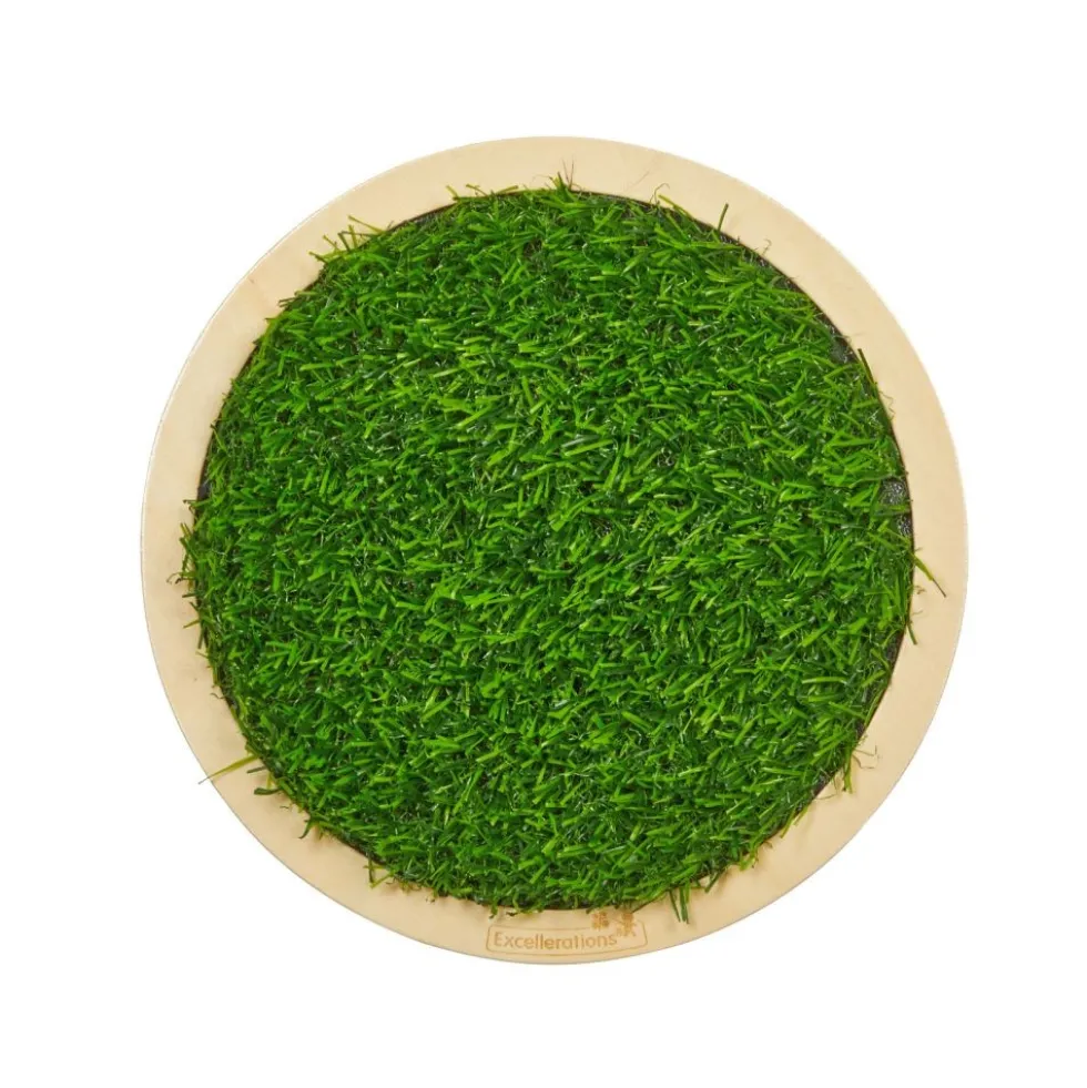 Excellerations® Wooden Sensory Grass Stepping Stones - Set of 4