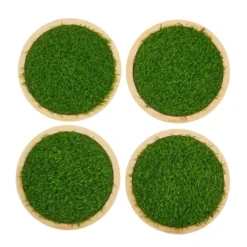 Excellerations® Wooden Sensory Grass Stepping Stones - Set of 4