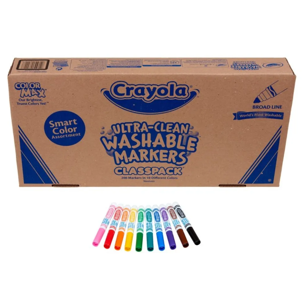 Exclusive Crayola® Smart Color Ultra-Clean Washable® Marker Classpack® - Set of 200 Value Pack