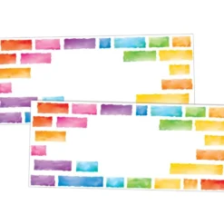 EZ Stick Nameplates Rainbow Building Blocks - 24 nameplates