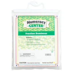 Fraction Dominoes Numeracy Center with Storage Bag - Grab and Go Learning Pack - Improve Fraction Recognition With This Fun Dominoes Game - Grades 1-2