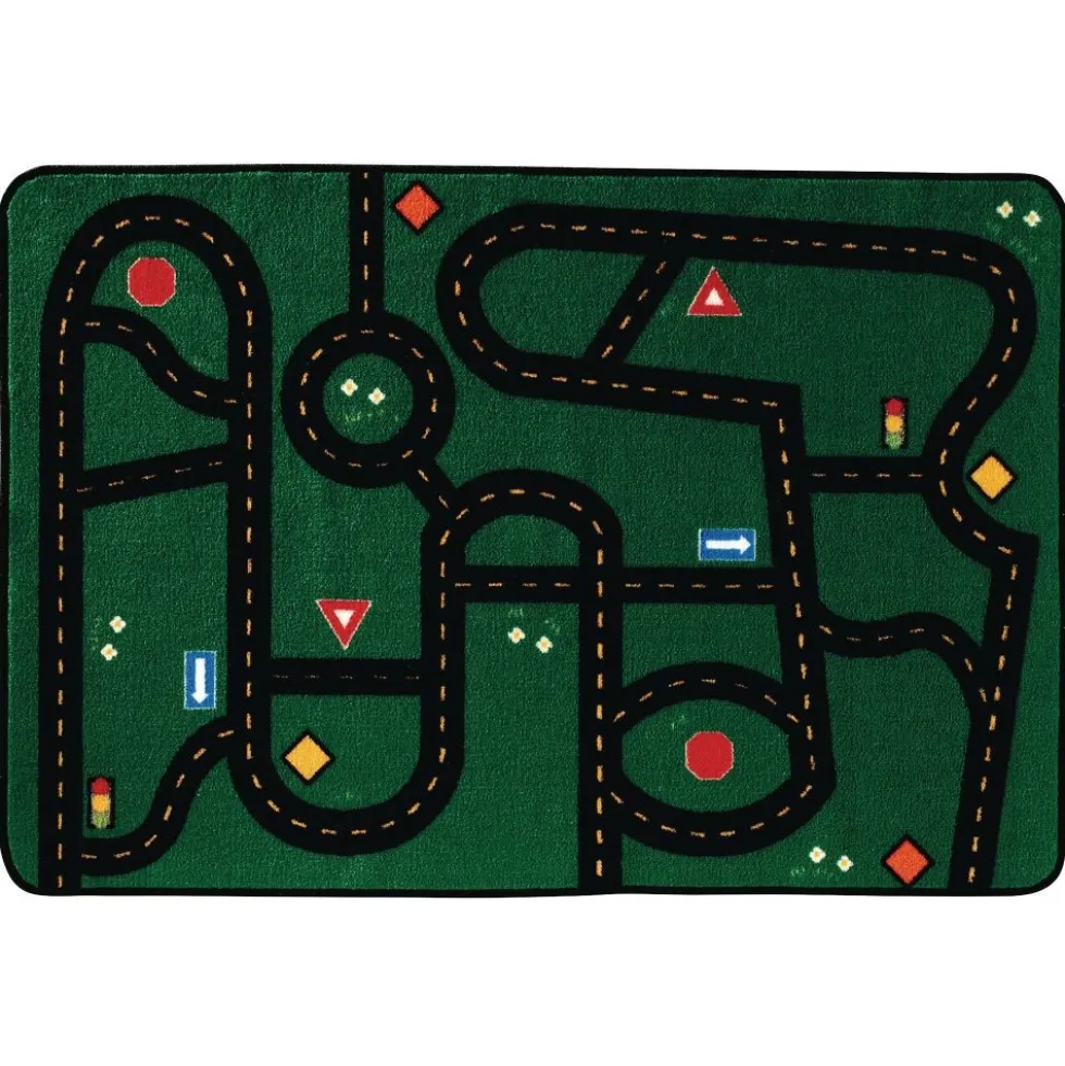 Go-Go Driving 3' x 4'6" Rectangle Kids Value Carpet