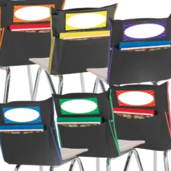 Grouping Chair Pockets Black - 12 Pack - 6 Group Colors