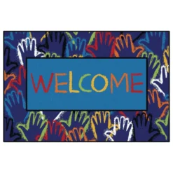 Hands Together Welcome 4' x 6' Rectangle Kids Value Carpet
