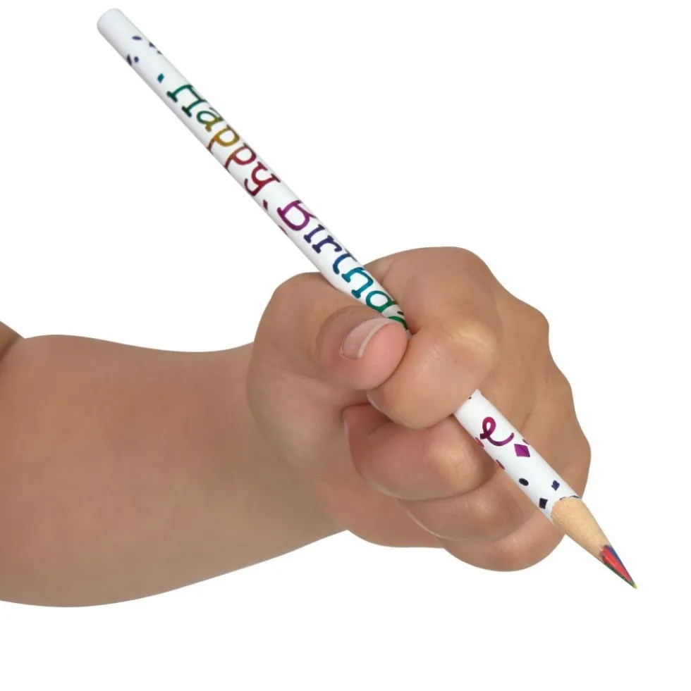 Happy Birthday Multi-Colored Pencils - 12 pencils