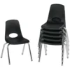 14"H Black Stacking Chairs - Set of 6