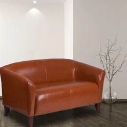 HERCULES Imperial Series Cognac LeatherSoft Loveseat