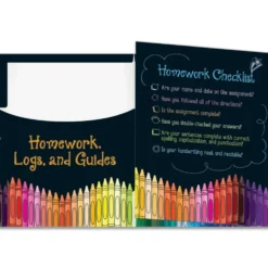 Homework Tri-Fold 3-Pocket Folders - 12 folders