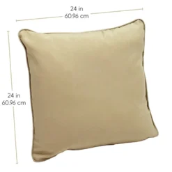 24" Indoor/Outdoor Pillows, 2 Pack - Beige Sand