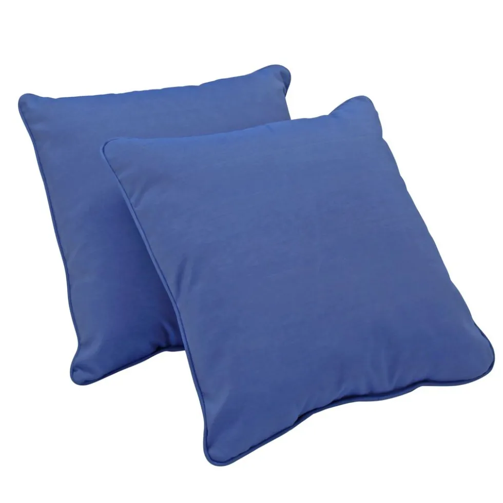 24" Indoor/Outdoor Pillows, 2 Pack - Denim Blue