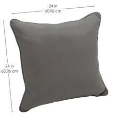 24" Indoor/Outdoor Pillows, 2 Pack - Grey