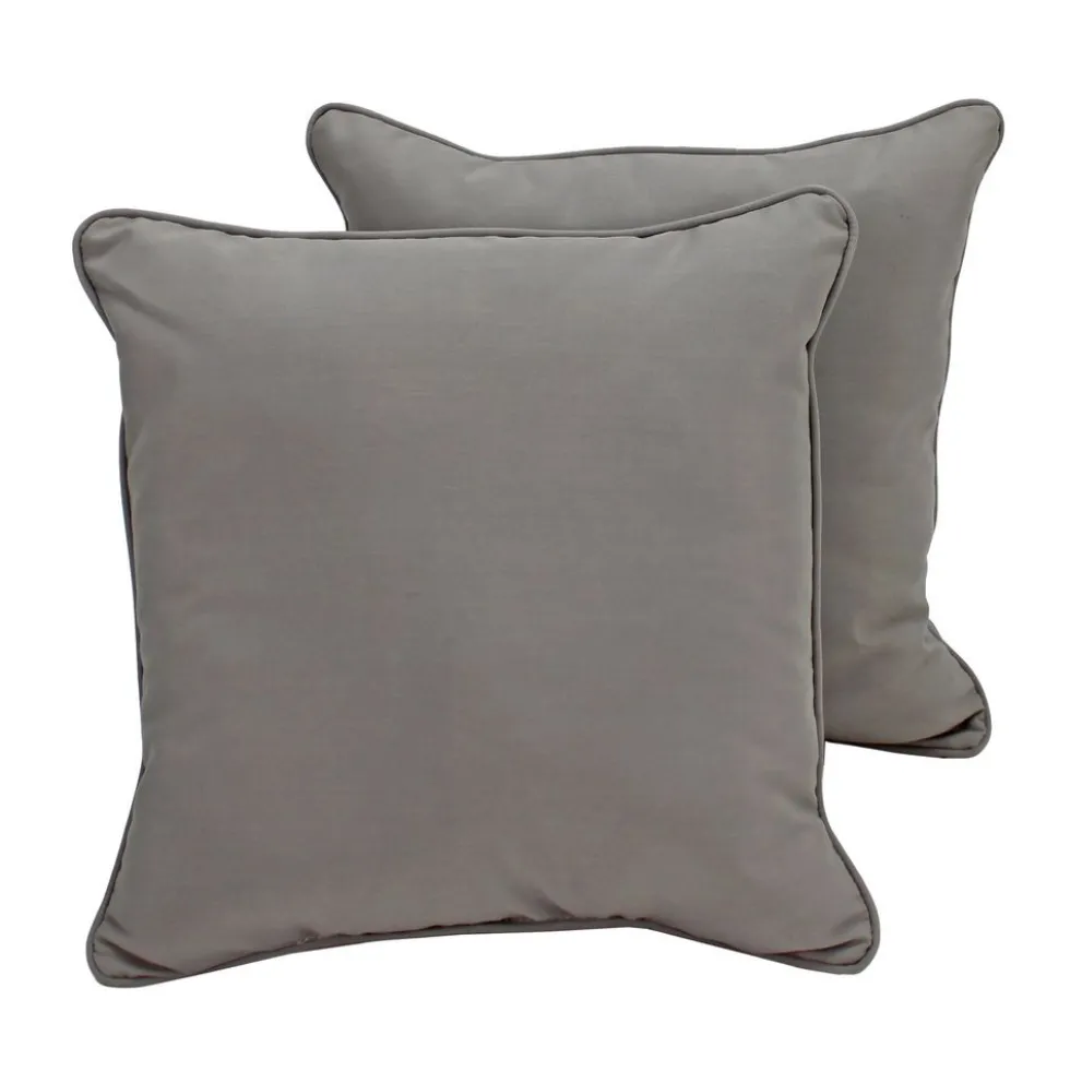 24" Indoor/Outdoor Pillows, 2 Pack - Grey