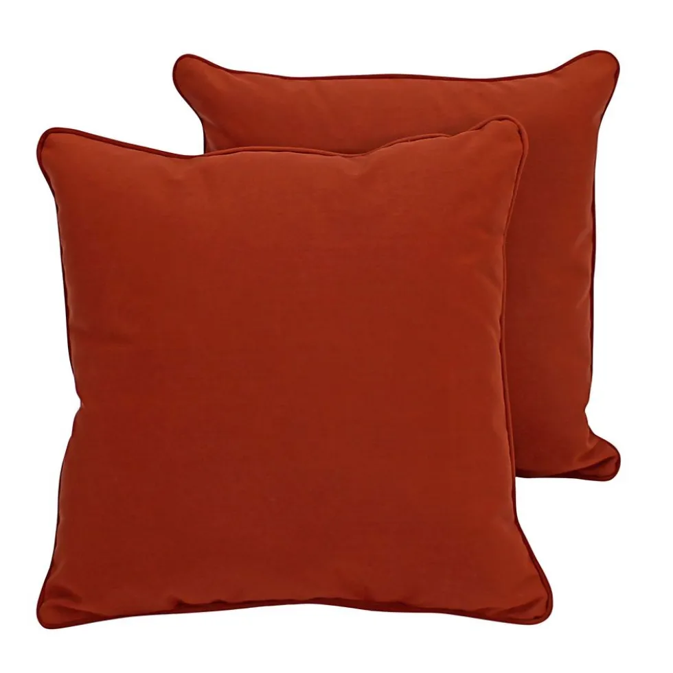 18" Indoor/Outdoor Pillows, 2 Pack - Rust Red