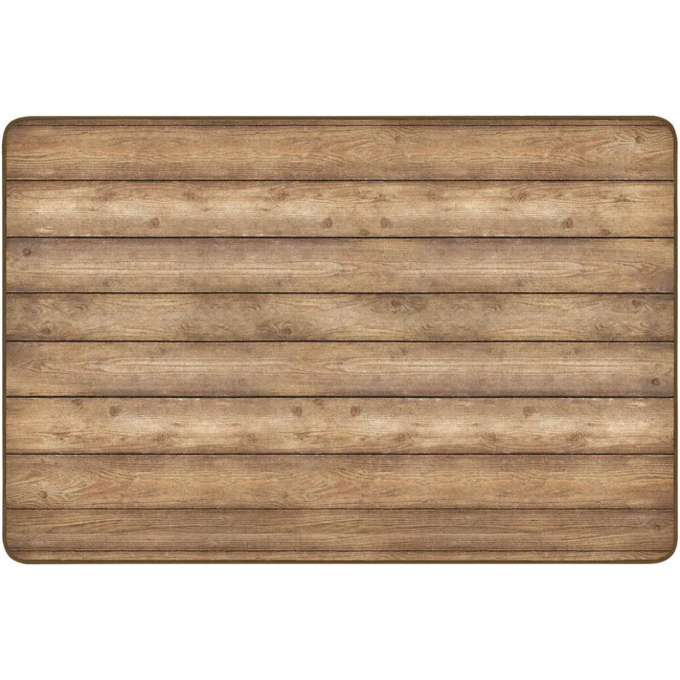 Industrial Chic Rustic Wood Carpet 5' x 7'6" Rectangle