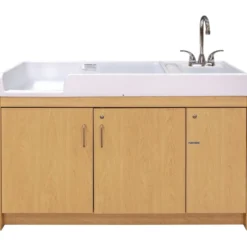 Infant Changing Table with Right Side Sink - Maple/Maple