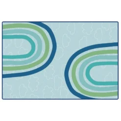 KIDSoft Large Rainbows Green 6'x9'