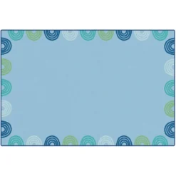 KIDSoft™ Rainbows Border Blue 6' x 9'