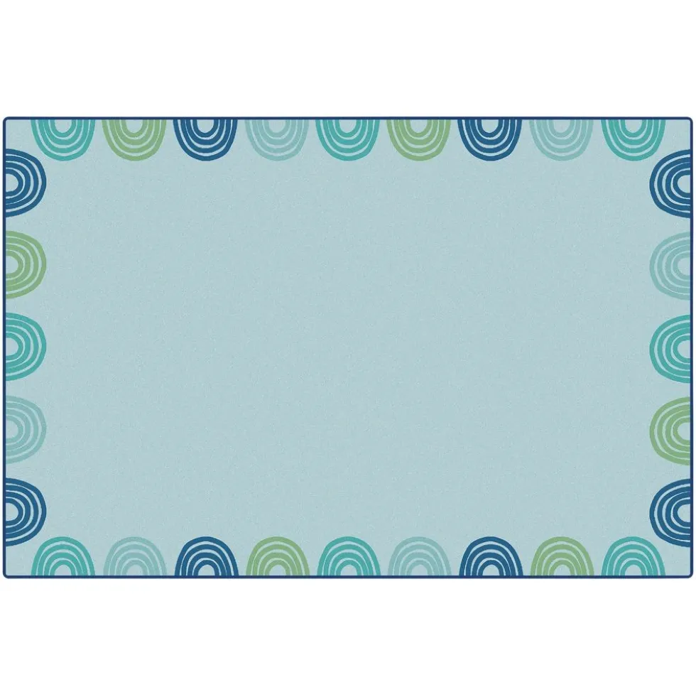 KIDSoft™ Rainbows Border Green 6'x9'