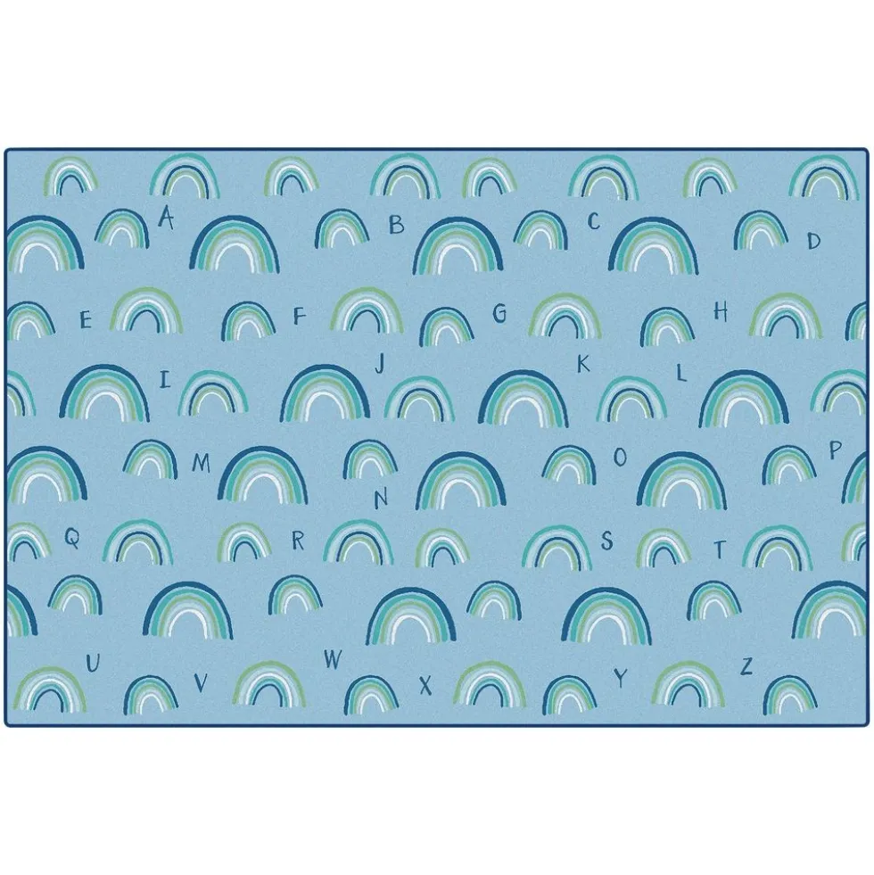 KIDSoft Rainbows Literacy Blue 6'x9'