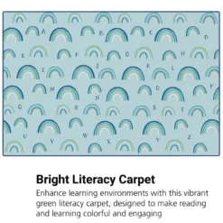 KIDSoft Rainbows Literacy Green 4'x6'