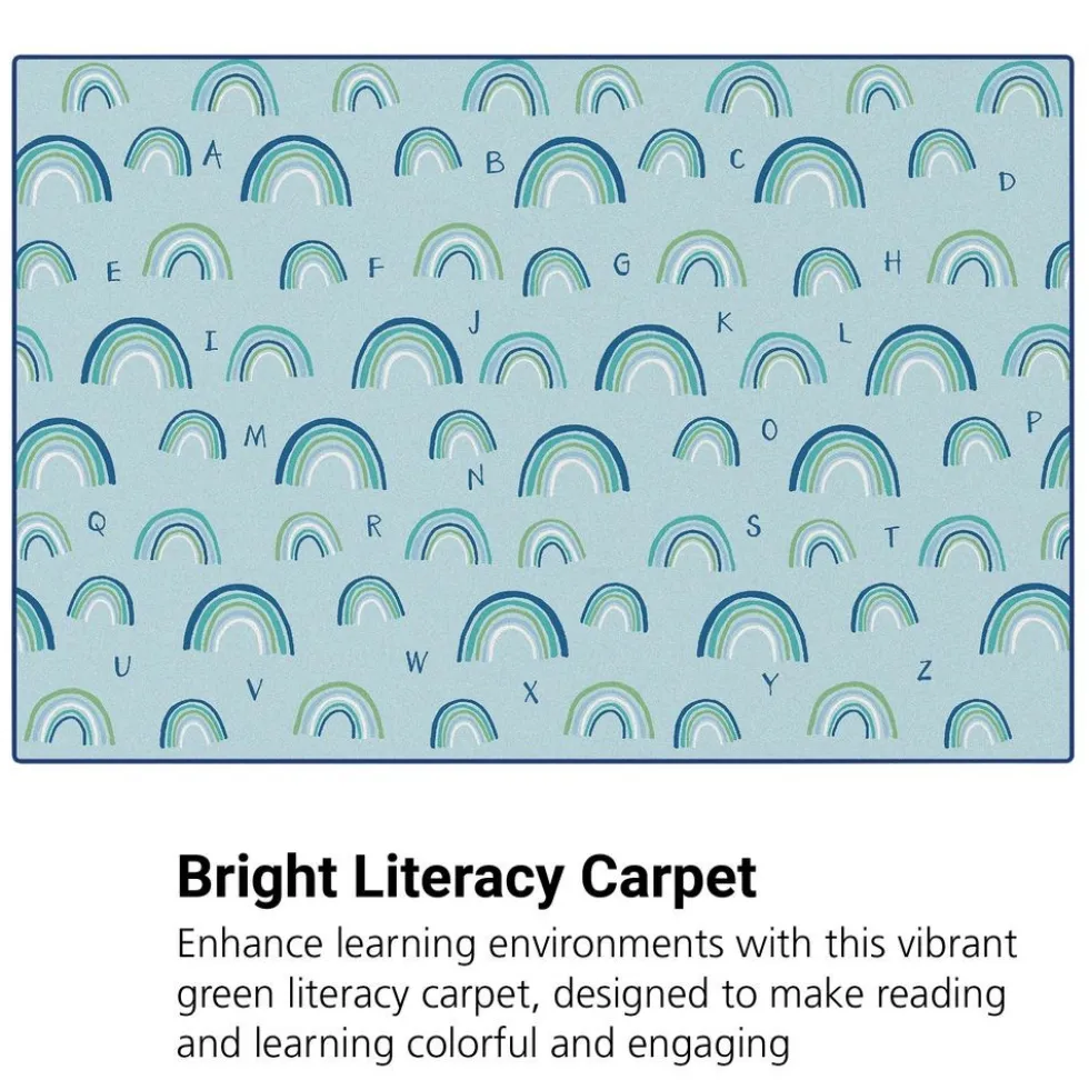 KIDSoft Rainbows Literacy Green 4'x6'