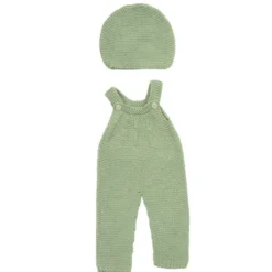 Knitted Doll Outfit 12"-15” - Overall & Beanie Hat, ECO Friendly