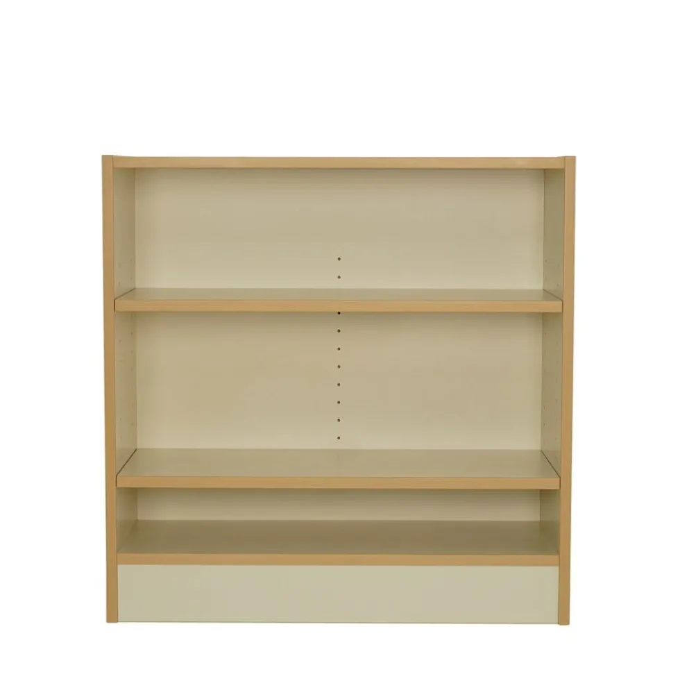 Laminate Bookcase 2-Shelf 30" Height - Almond/Maple