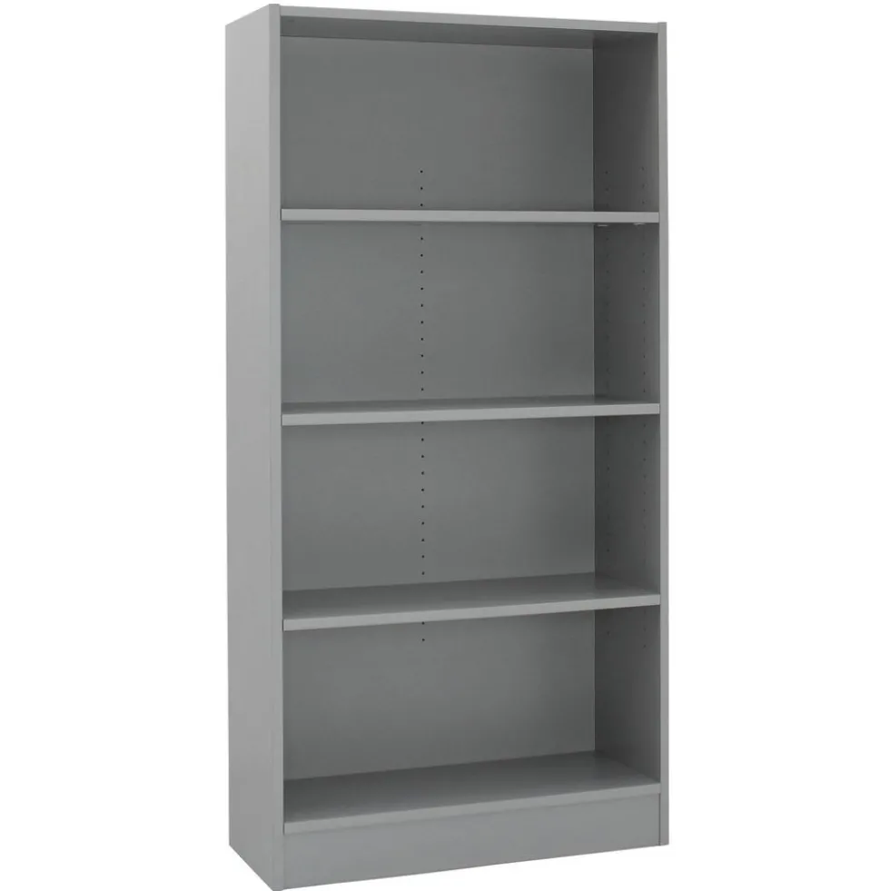 Laminate Bookcase 4-Shelf 60" Height - Gray