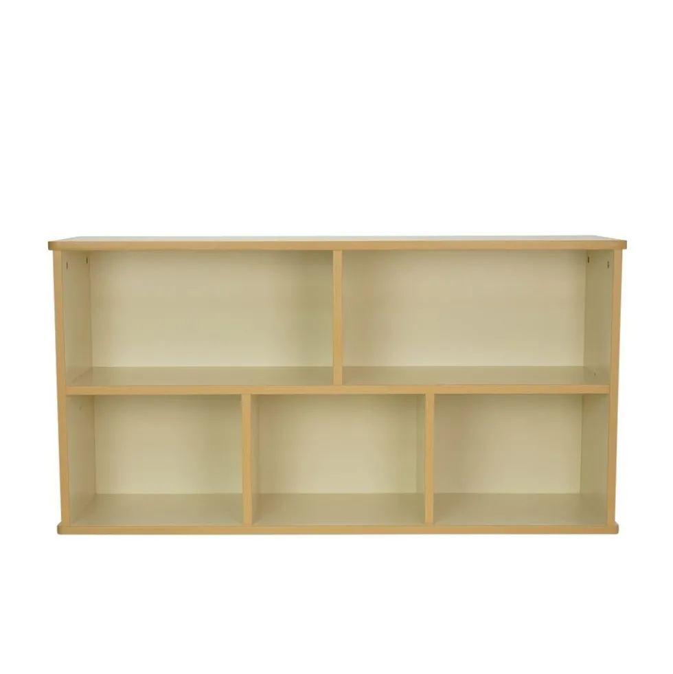 Laminate 5-Compartment Storage Cabinet 24" Height - Almond/Maple