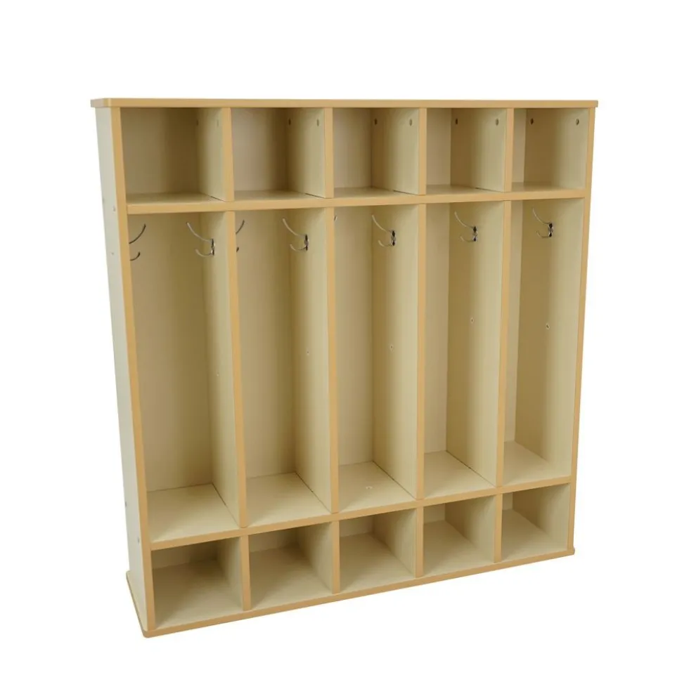Laminate 5-Section Coat Locker - Almond/Maple