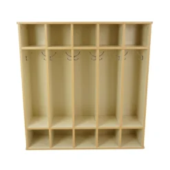 Laminate 5-Section Coat Locker - Almond/Maple