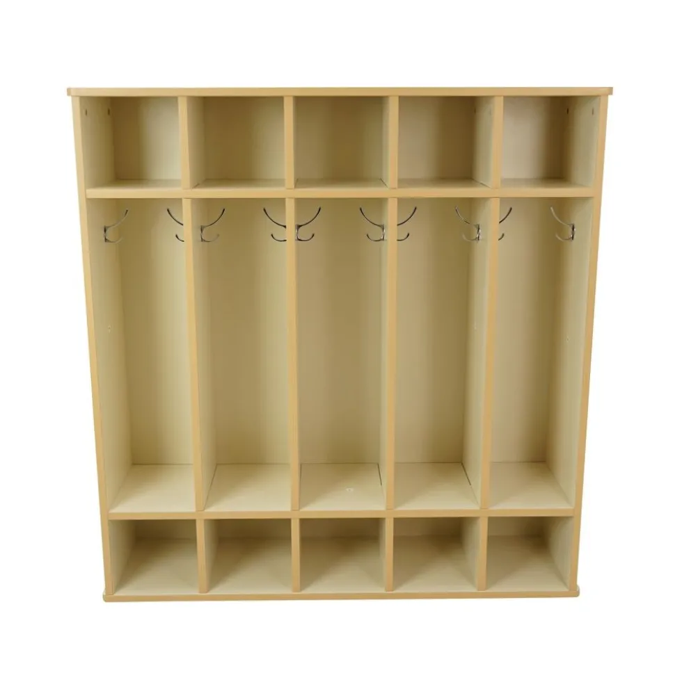 Laminate 5-Section Coat Locker - Almond/Maple