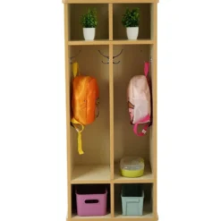 Laminate 2-Section Coat Locker - Almond/Maple