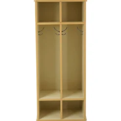 Laminate 2-Section Coat Locker - Almond/Maple