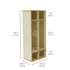 Laminate 2-Section Coat Locker - Almond/Maple