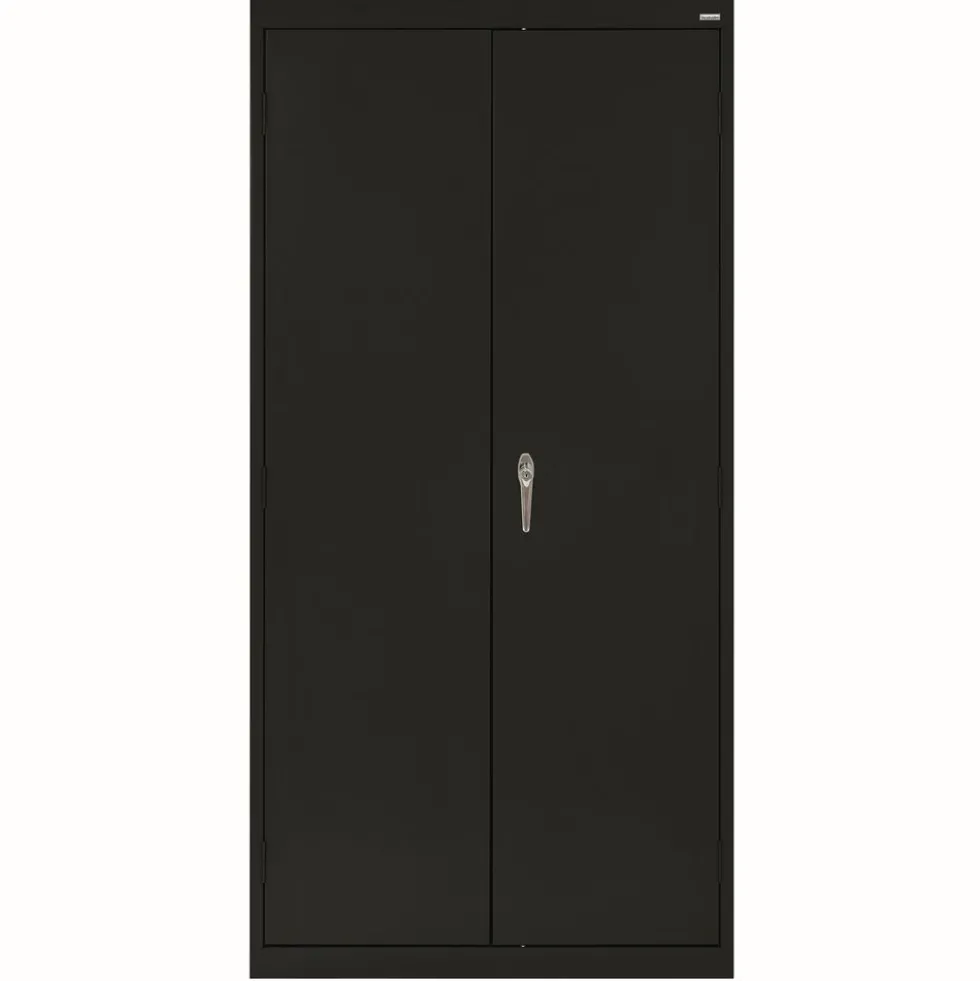 Large Locking Metal Cabinet - Black