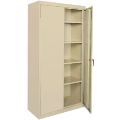 Large Locking Metal Cabinet - Putty