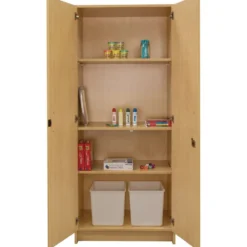Locking Tall Laminate Storage - Maple/Maple, Assembled