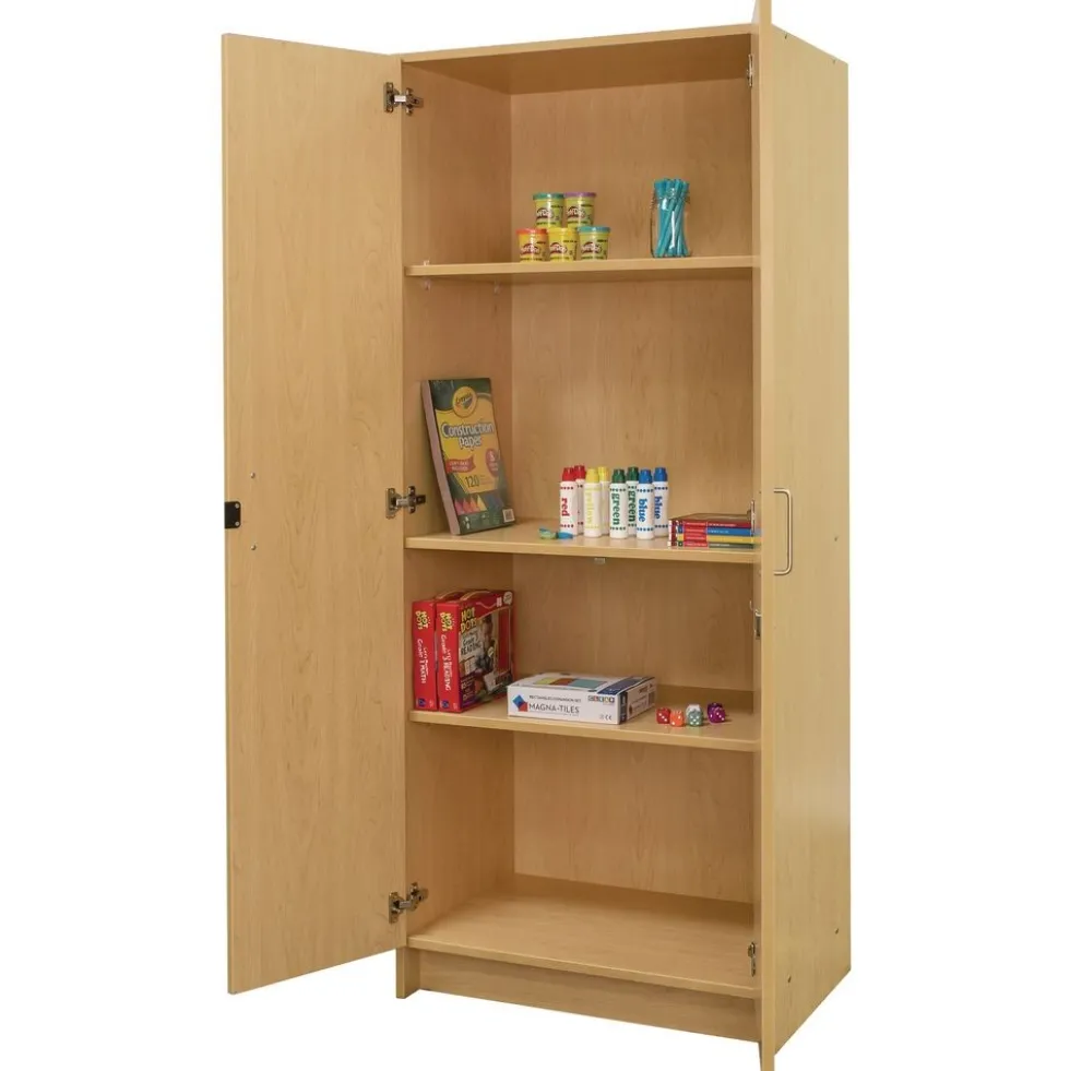 Locking Tall Laminate Storage - Maple/Maple, Assembled