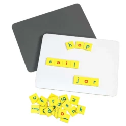 Magnetic Dry Erase Boards With Foam Letter Tiles - 6-Student Pack