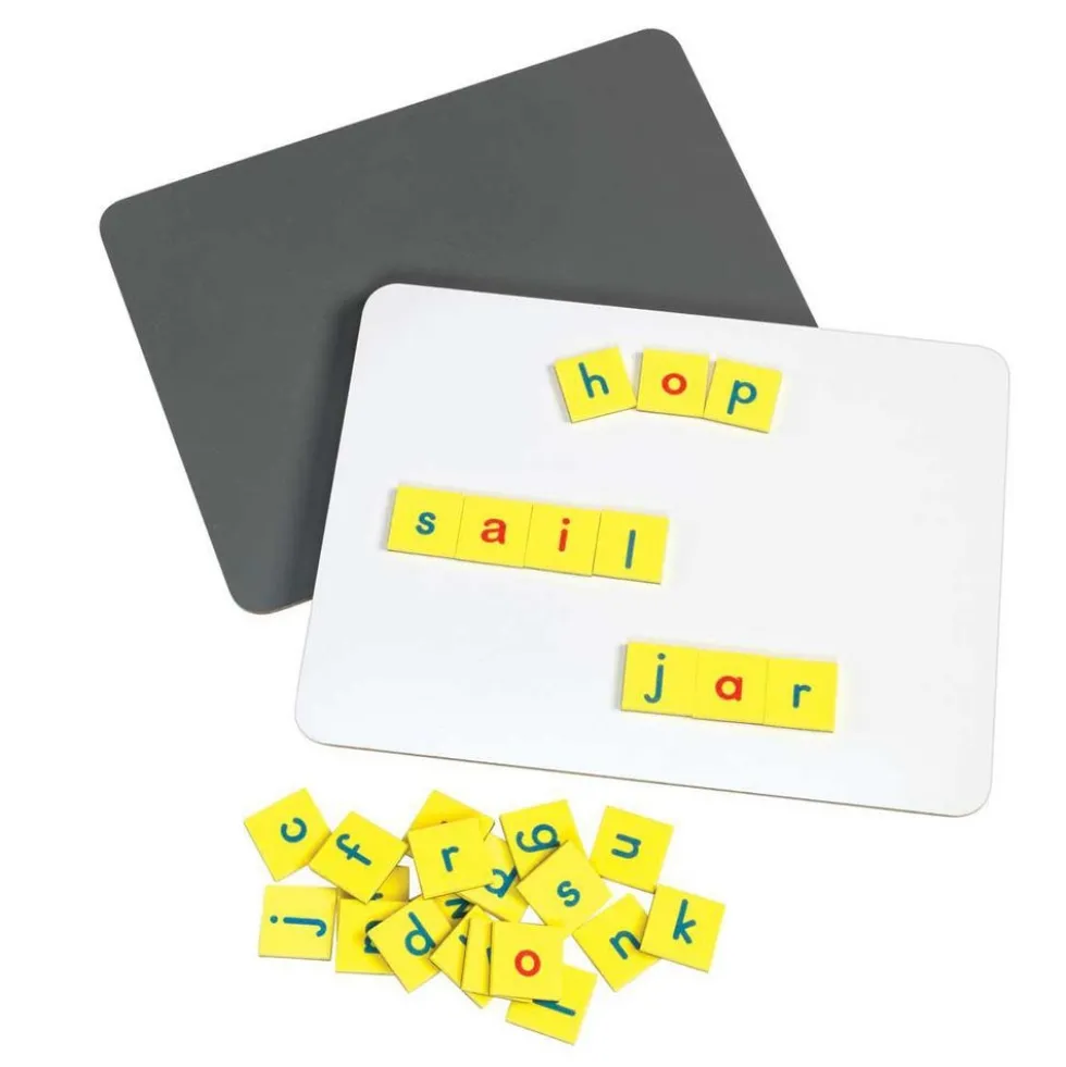 Magnetic Dry Erase Boards With Foam Letter Tiles - 6-Student Pack