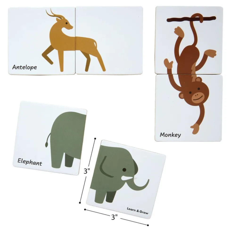 Magnetic Tile Toppers - Duo Animal Puzzle Pack - 40pcs