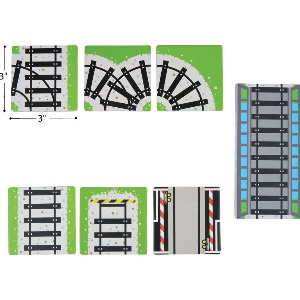 Magnetic Tile Toppers - Train Tracks - 36pcs